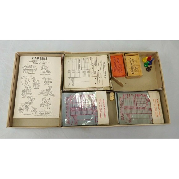 Vtg Parker Brothers Careers Board Game Of Options With Box 1958 - Picture 4 of 12